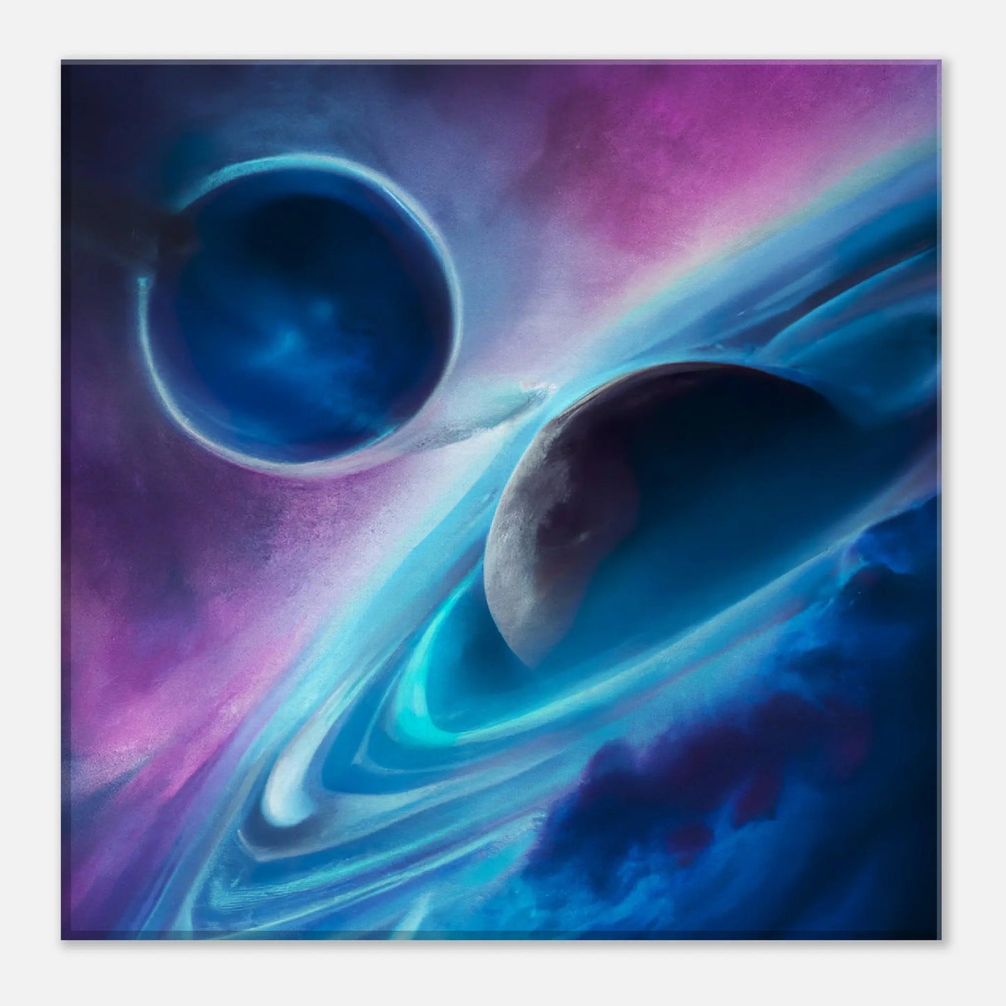 Leinwandbild - Planeten im Weltraum - Digitaler Stil, KI-Kunst, Sci-Fi, 30x30-cm-12x12 - RolConArt