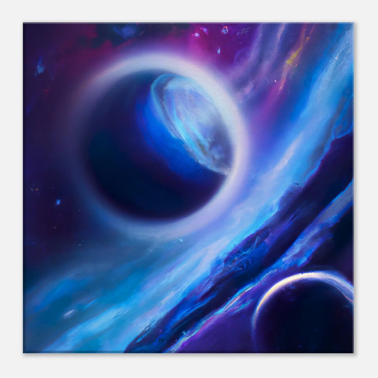 Leinwandbild - Planeten im Weltraum - Digitaler Stil, KI-Kunst, Sci-Fi, 40x40-cm-16x16 - RolConArt