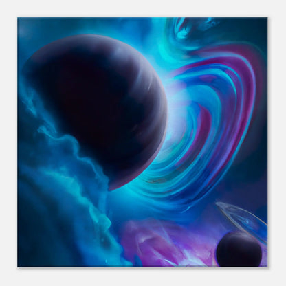 Leinwandbild - Planeten im Weltraum - Digitaler Stil, KI-Kunst, Sci-Fi, 40x40-cm-16x16 - RolConArt