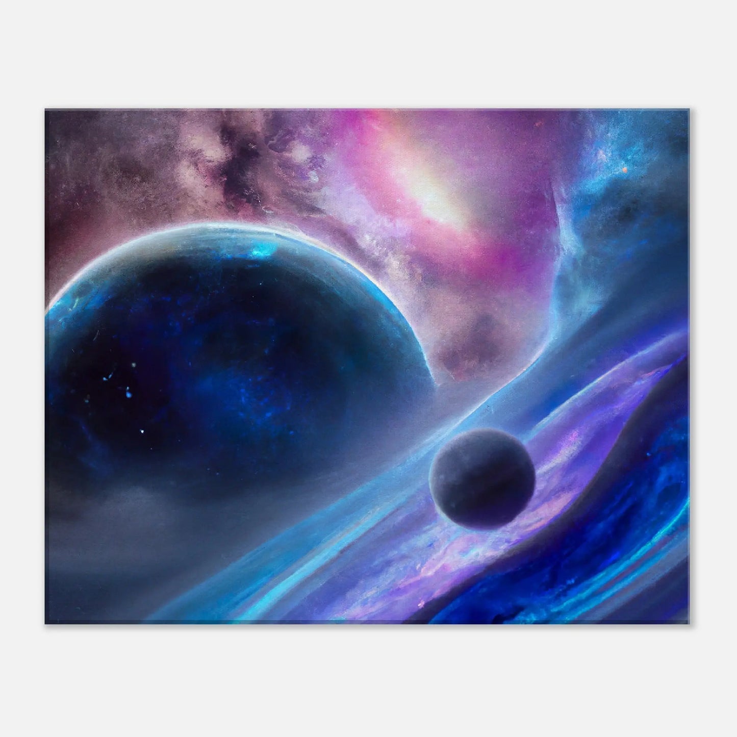 Leinwandbild - Planeten im Weltraum - Digitaler Stil, KI-Kunst, Sci-Fi, 40x50-cm-16x20 - RolConArt