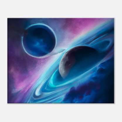 Leinwandbild - Planeten im Weltraum - Digitaler Stil, KI-Kunst, Sci-Fi, 40x50-cm-16x20 - RolConArt