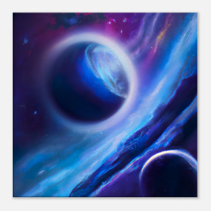 Leinwandbild - Planeten im Weltraum - Digitaler Stil, KI-Kunst, Sci-Fi, 50x50-cm-20x20 - RolConArt