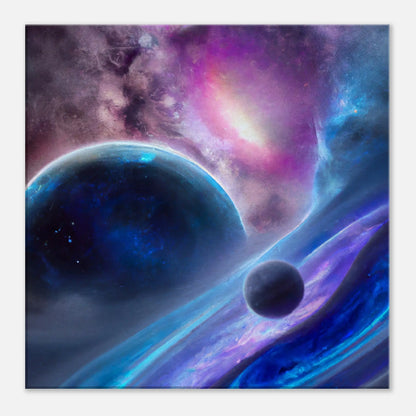 Leinwandbild - Planeten im Weltraum - Digitaler Stil, KI-Kunst, Sci-Fi, 50x50-cm-20x20 - RolConArt