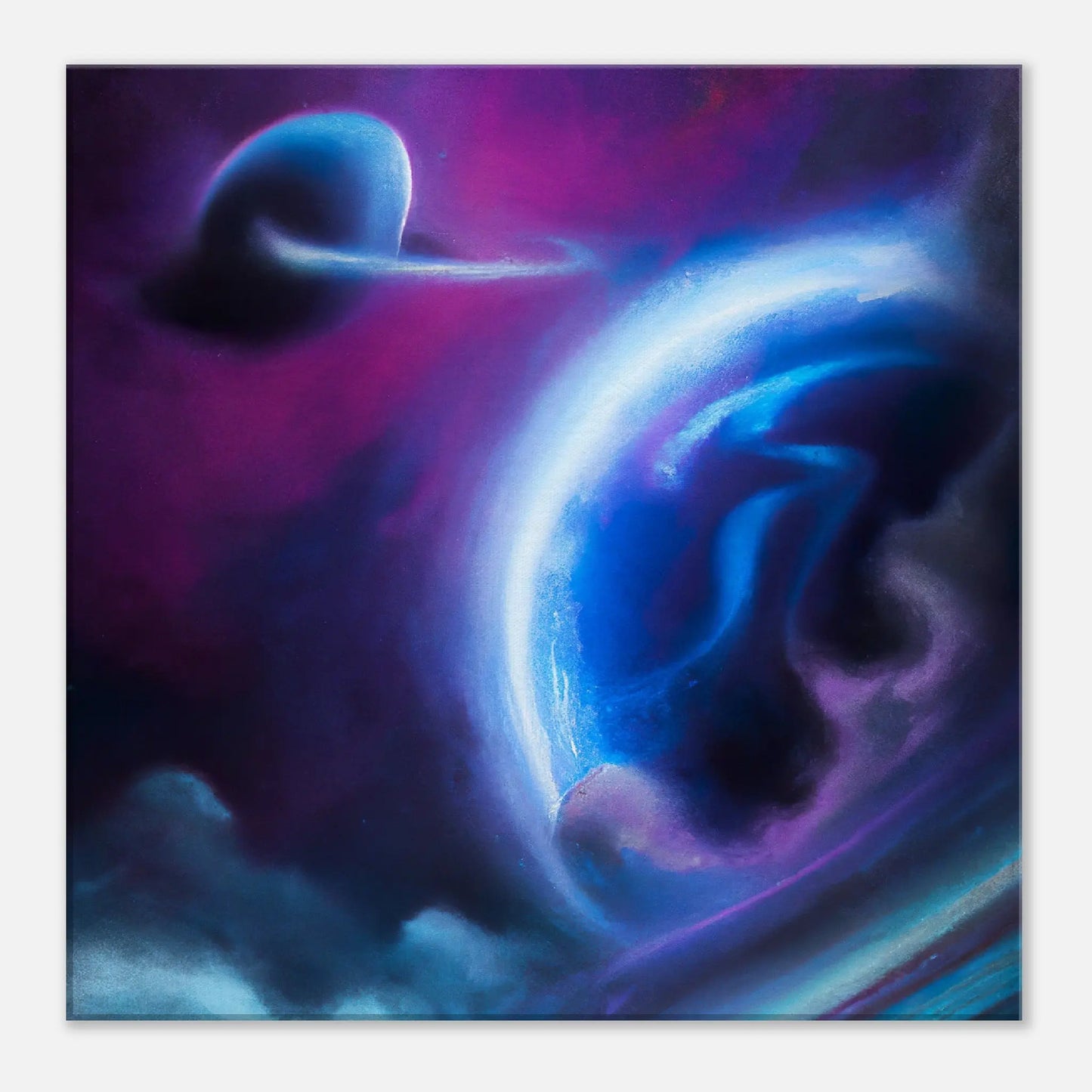 Leinwandbild - Planeten im Weltraum - Digitaler Stil, KI-Kunst, Sci-Fi, 50x50-cm-20x20 - RolConArt