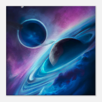 Leinwandbild - Planeten im Weltraum - Digitaler Stil, KI-Kunst, Sci-Fi, 50x50-cm-20x20 - RolConArt