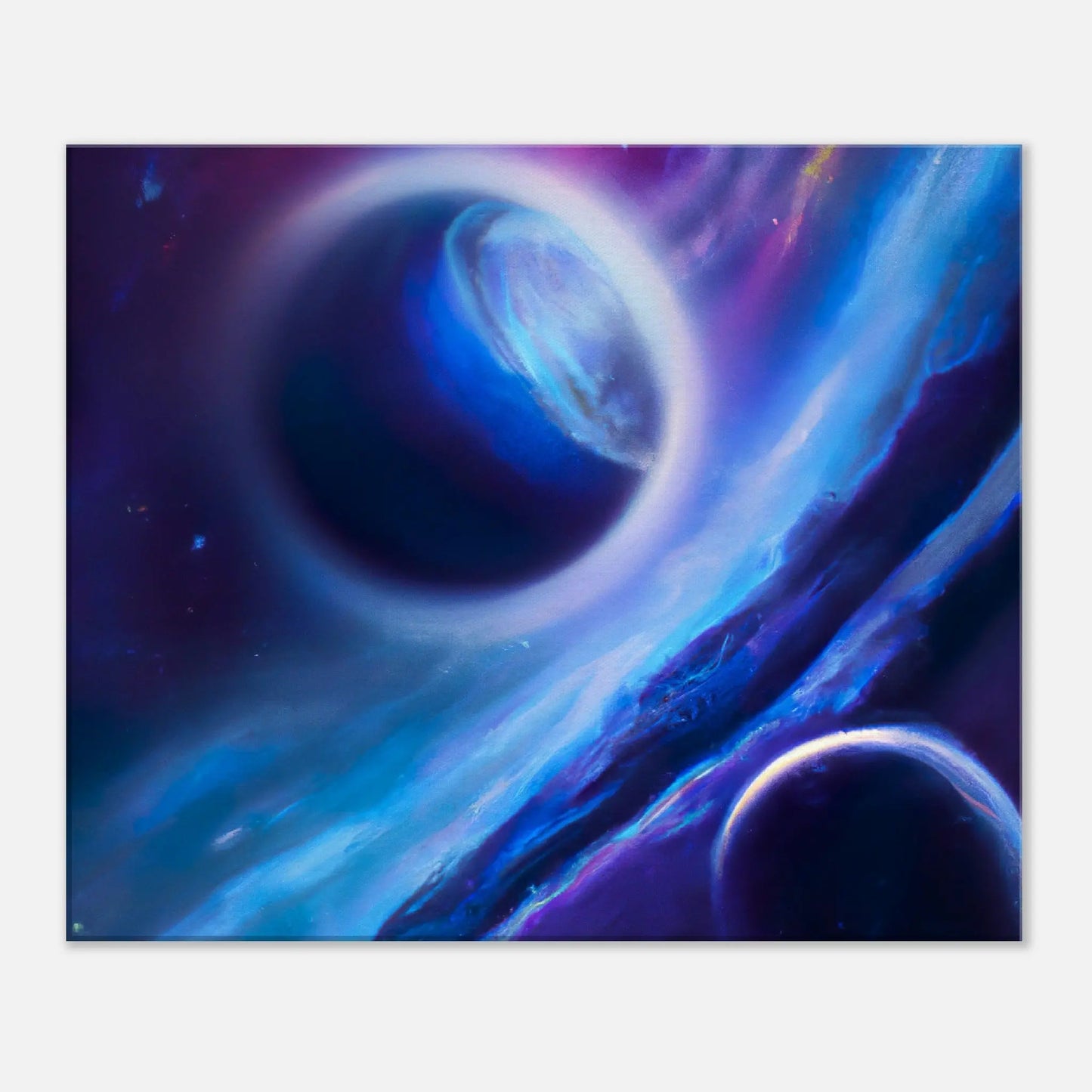 Leinwandbild - Planeten im Weltraum - Digitaler Stil, KI-Kunst, Sci-Fi, 50x60-cm-20x24 - RolConArt