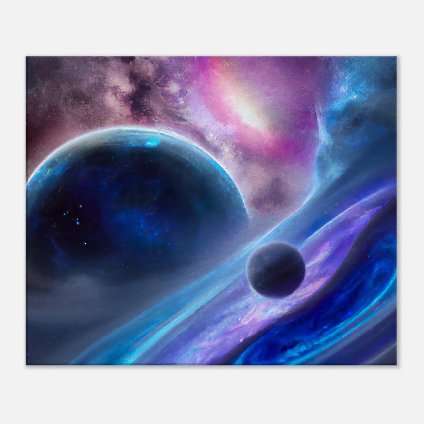 Leinwandbild - Planeten im Weltraum - Digitaler Stil, KI-Kunst, Sci-Fi, 50x60-cm-20x24 - RolConArt