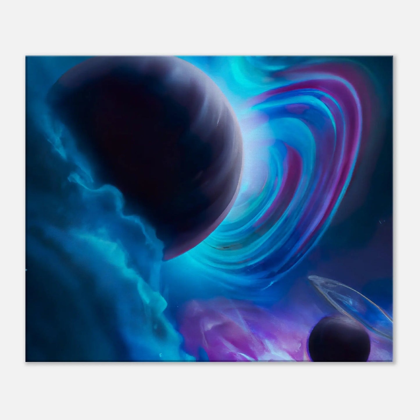 Leinwandbild - Planeten im Weltraum - Digitaler Stil, KI-Kunst, Sci-Fi, 50x60-cm-20x24 - RolConArt