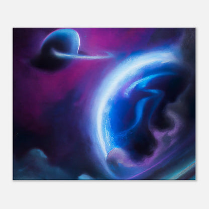 Leinwandbild - Planeten im Weltraum - Digitaler Stil, KI-Kunst, Sci-Fi, 50x60-cm-20x24 - RolConArt