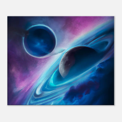 Leinwandbild - Planeten im Weltraum - Digitaler Stil, KI-Kunst, Sci-Fi, 50x60-cm-20x24 - RolConArt