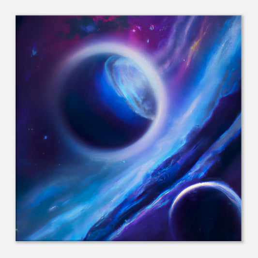 Leinwandbild - Planeten im Weltraum - Digitaler Stil, KI-Kunst, Sci-Fi, 60x60-cm-24x24 - RolConArt