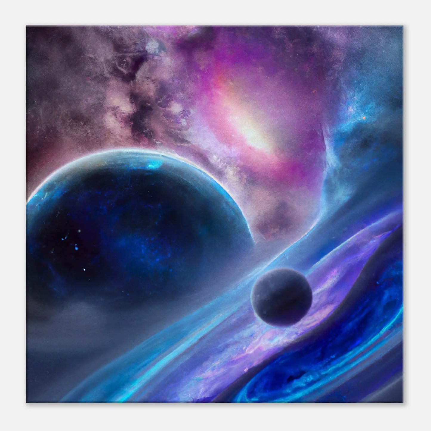 Leinwandbild - Planeten im Weltraum - Digitaler Stil, KI-Kunst, Sci-Fi, 60x60-cm-24x24 - RolConArt