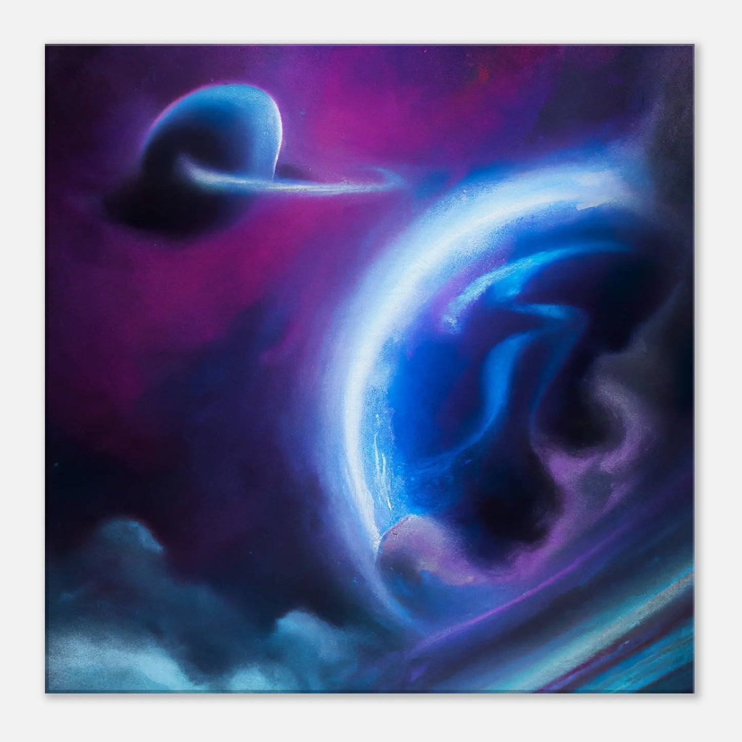 Leinwandbild - Planeten im Weltraum - Digitaler Stil, KI-Kunst, Sci-Fi, 60x60-cm-24x24 - RolConArt