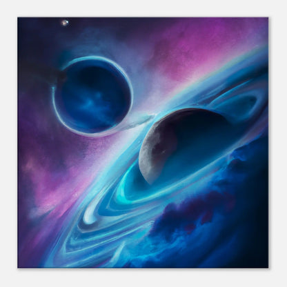 Leinwandbild - Planeten im Weltraum - Digitaler Stil, KI-Kunst, Sci-Fi, 60x60-cm-24x24 - RolConArt