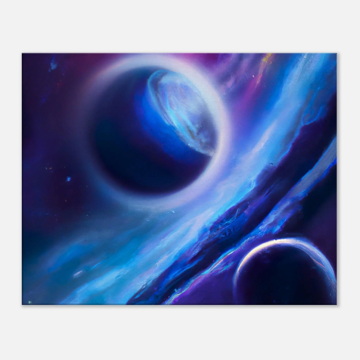 Leinwandbild - Planeten im Weltraum - Digitaler Stil, KI-Kunst, Sci-Fi, 60x75-cm-24x30 - RolConArt