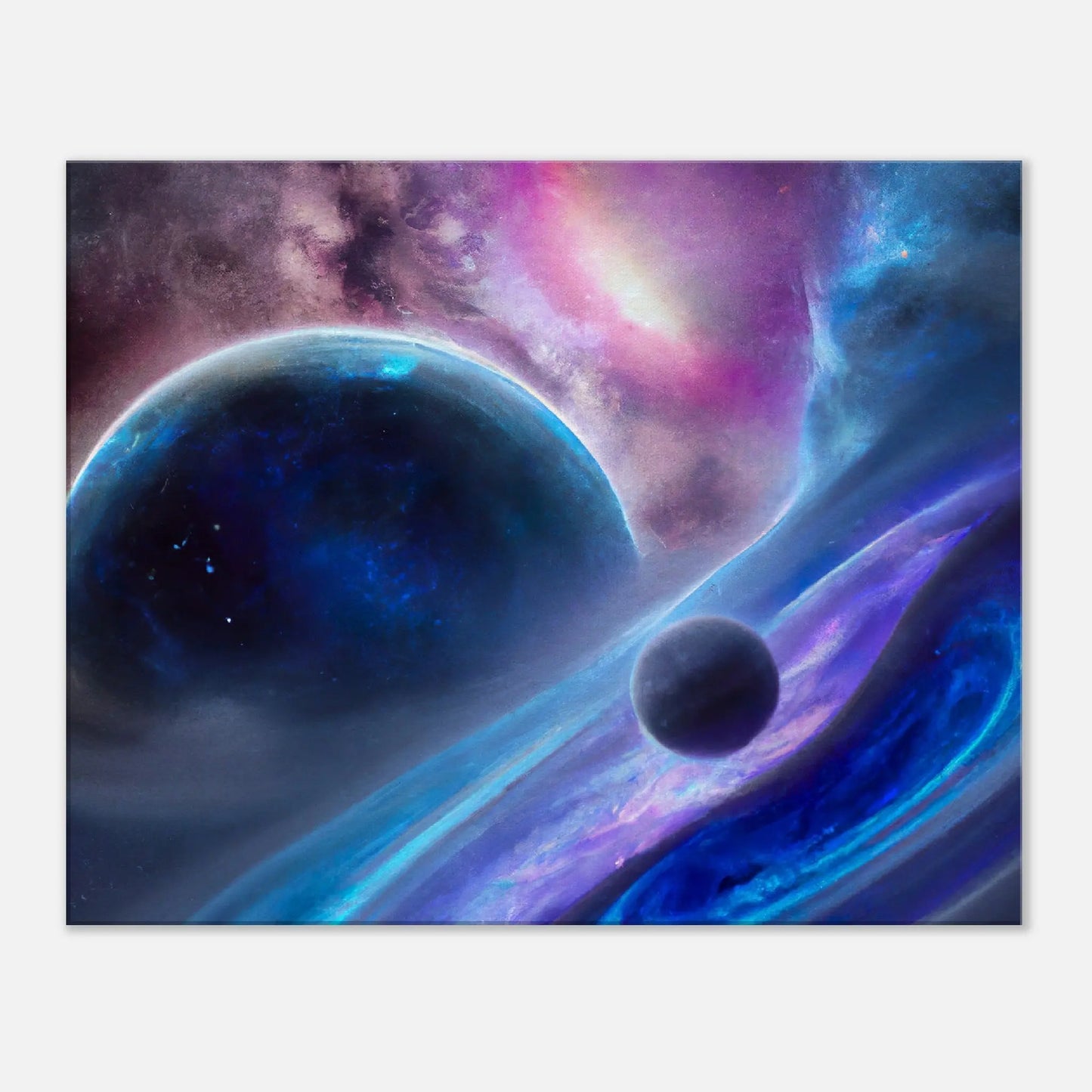 Leinwandbild - Planeten im Weltraum - Digitaler Stil, KI-Kunst, Sci-Fi, 60x75-cm-24x30 - RolConArt