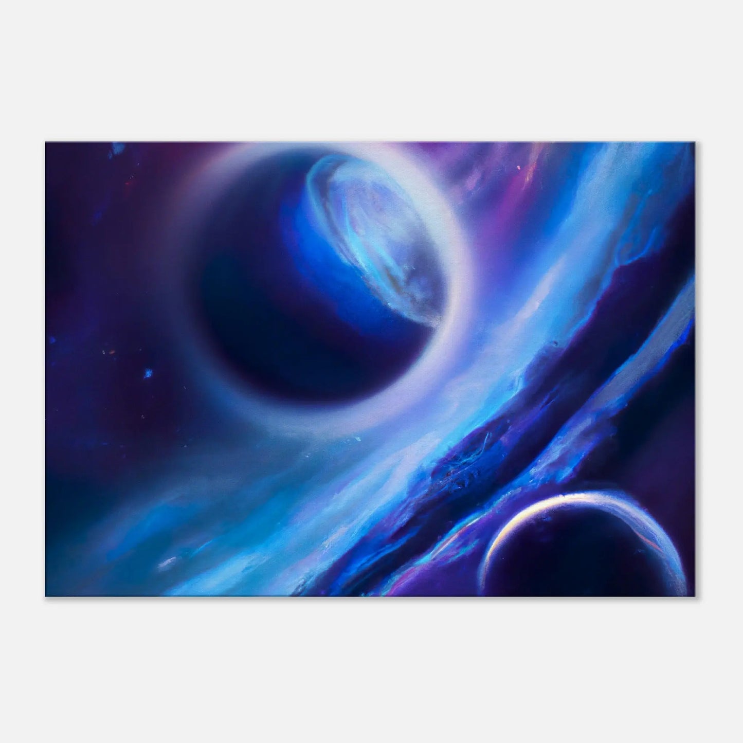 Leinwandbild - Planeten im Weltraum - Digitaler Stil, KI-Kunst, Sci-Fi, 70x100-cm-28x40 - RolConArt