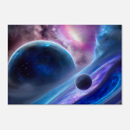 Leinwandbild - Planeten im Weltraum - Digitaler Stil, KI-Kunst, Sci-Fi, 70x100-cm-28x40 - RolConArt