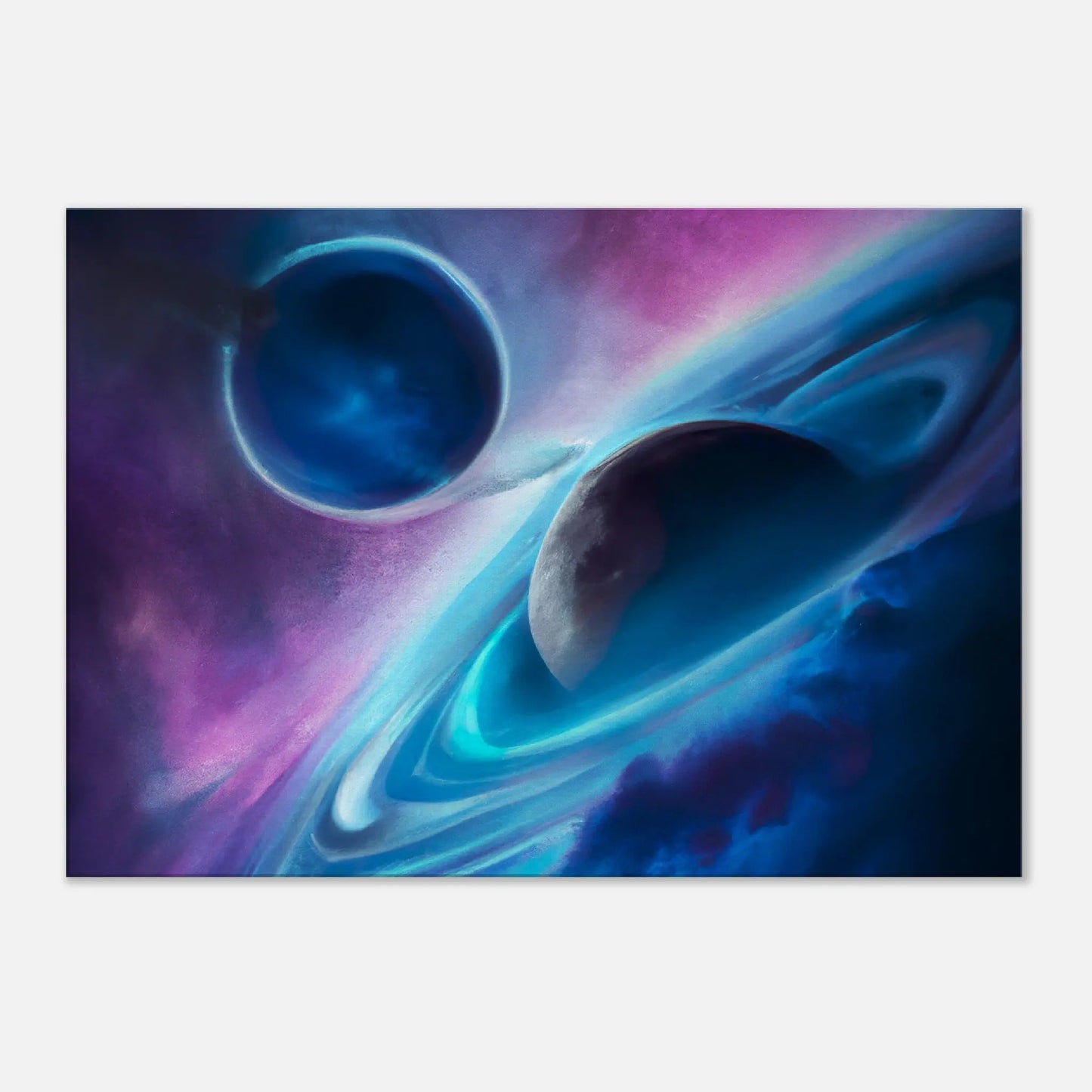 Leinwandbild - Planeten im Weltraum - Digitaler Stil, KI-Kunst, Sci-Fi, 70x100-cm-28x40 - RolConArt