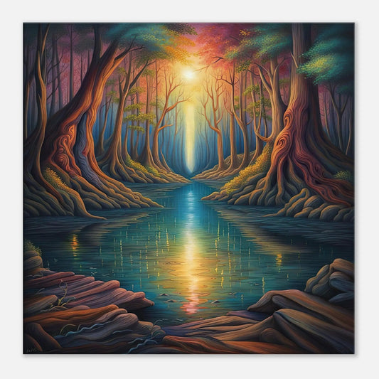 Leinwandbild - Surreale Landschaft - Digitaler Stil, KI-Kunst, Surreale Landschaften, 60x60-cm-24x24 - RolConArt