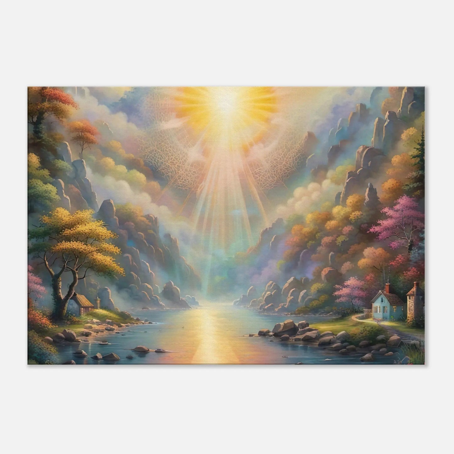 Leinwandbild - Surreale Landschaft - Digitaler Stil, KI-Kunst, Surreale Landschaften, 70x100-cm-28x40 - RolConArt