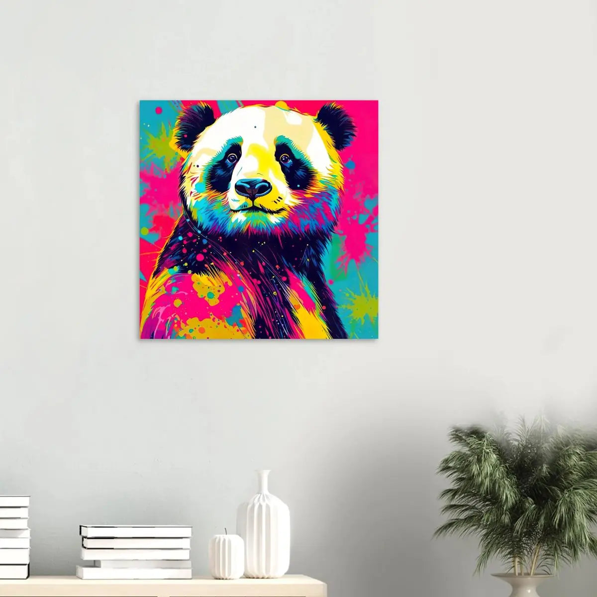 Aluminiumdruck - Pandabär - Pop Art Stil, KI-Kunst, RolConArt