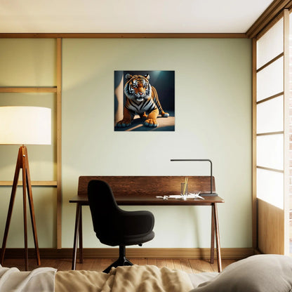 Moderner Forex-Druck - Kraftvoller Tiger - 3D-Stil, KI-Kunst, Tiere - Kreative Vielfalt,  - RolConArt