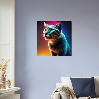 Moderner Forex-Druck - Mystischer Puma - 3D-Stil, KI-Kunst, Tiere - Kreative Vielfalt, 50x50-cm-20x20-Schwarz - RolConArt