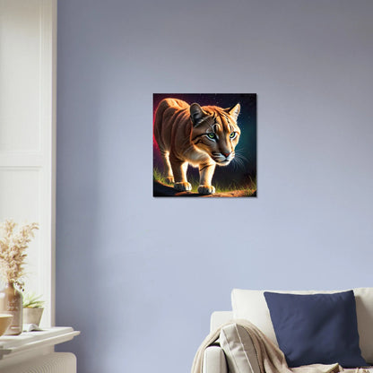 Moderner Forex-Druck - Prächtiger Puma - 3D-Stil, KI-Kunst, Tiere - Kreative Vielfalt, 40x40-cm-16x16-Schwarz - RolConArt