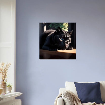 Moderner Forex-Druck - Schwarzer Panther - 3D-Stil, KI-Kunst, Tiere - Kreative Vielfalt, 50x50-cm-20x20-Schwarz - RolConArt