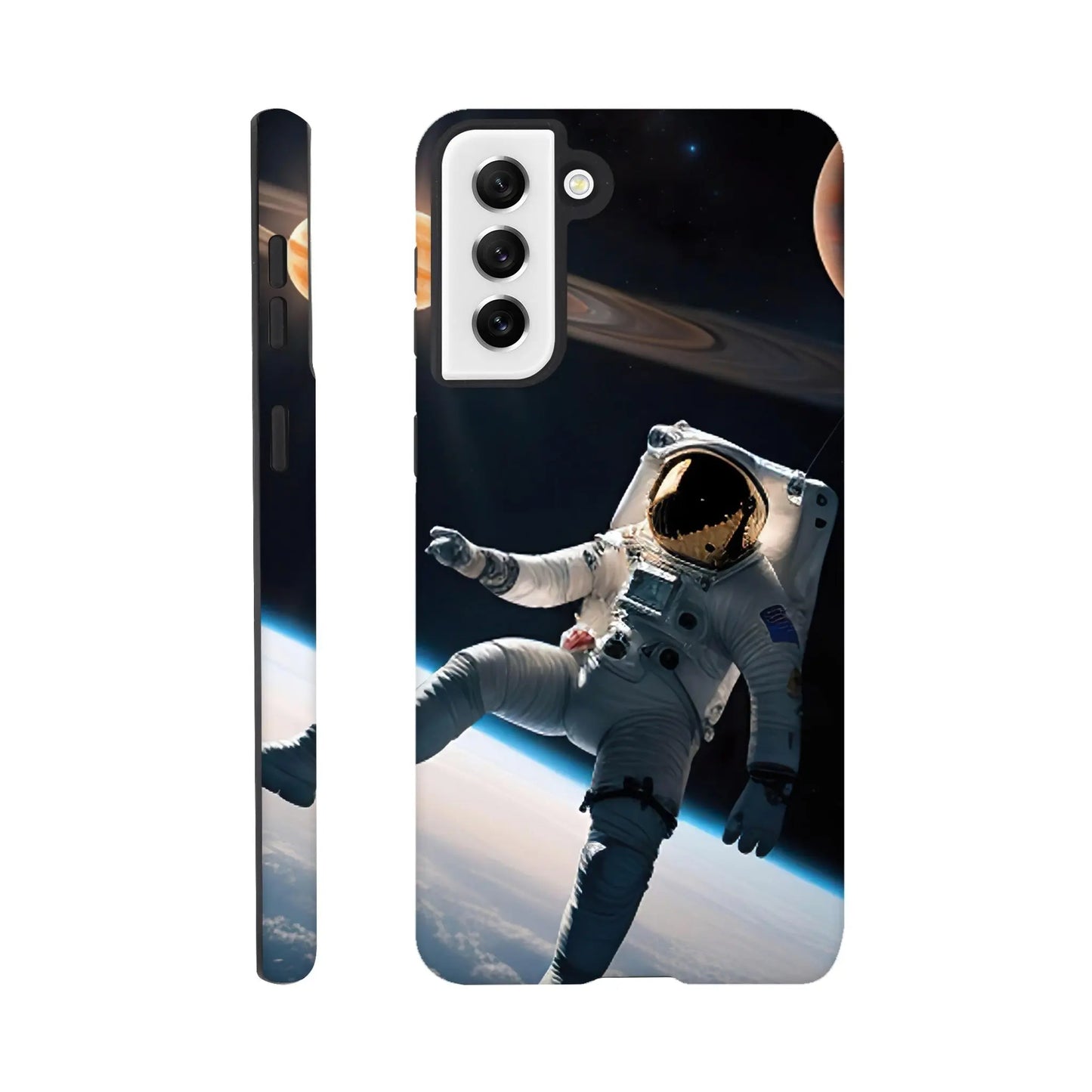 Smartphone-Hülle "Hart" - Astronautenabenteuer - 3D-Stil, KI-Kunst, Sci-Fi, Galaxy-S21-Plus - RolConArt