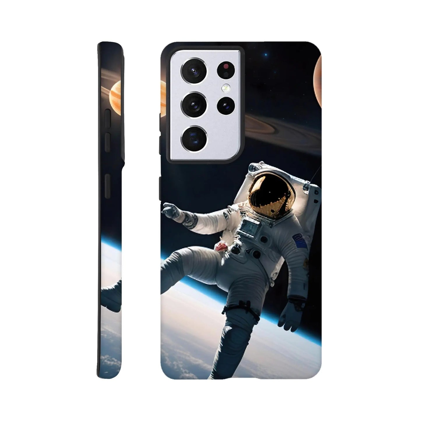 Smartphone-Hülle "Hart" - Astronautenabenteuer - 3D-Stil, KI-Kunst, Sci-Fi, Galaxy-S21-Ultra - RolConArt