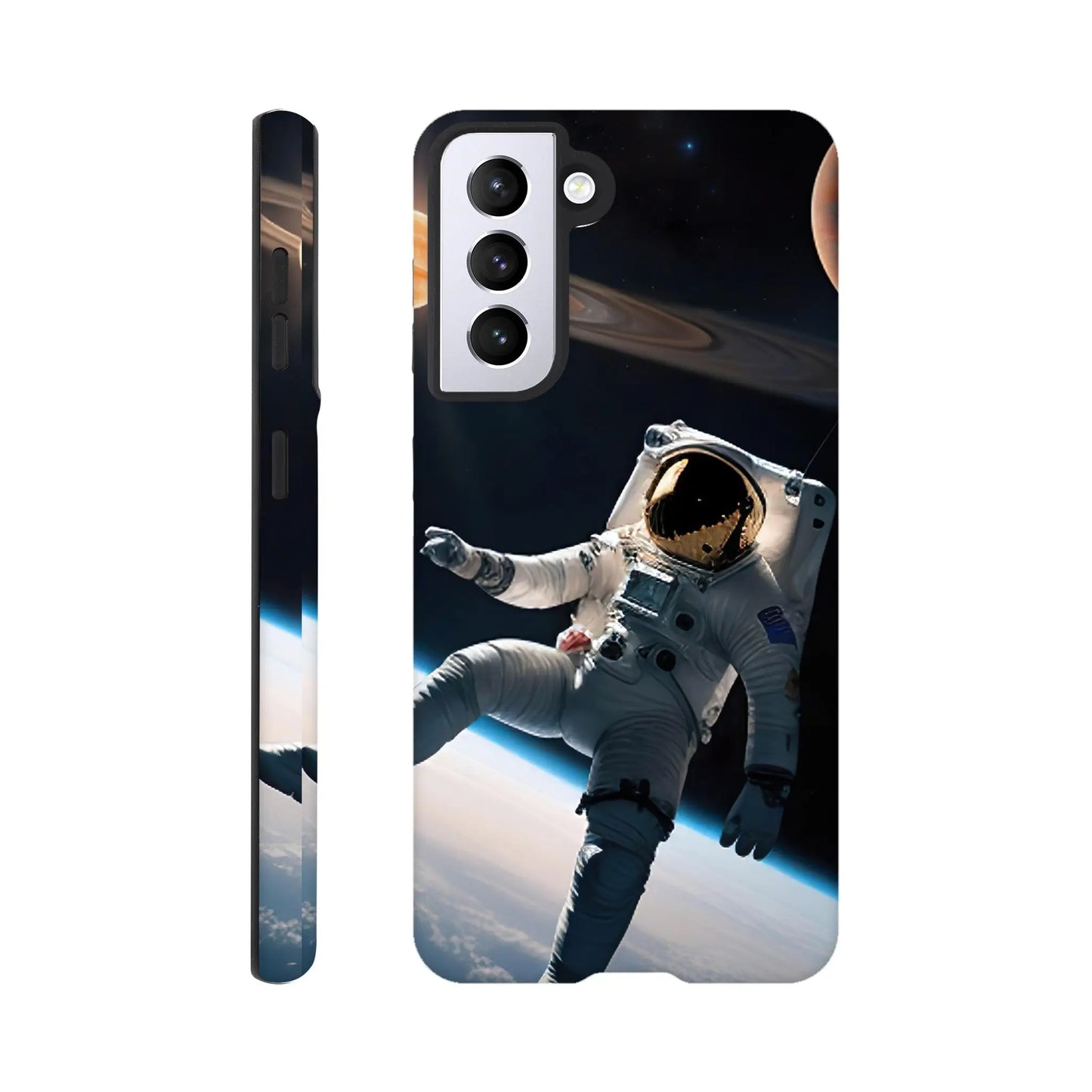 Smartphone-Hülle "Hart" - Astronautenabenteuer - 3D-Stil, KI-Kunst, Sci-Fi, Galaxy-S21 - RolConArt