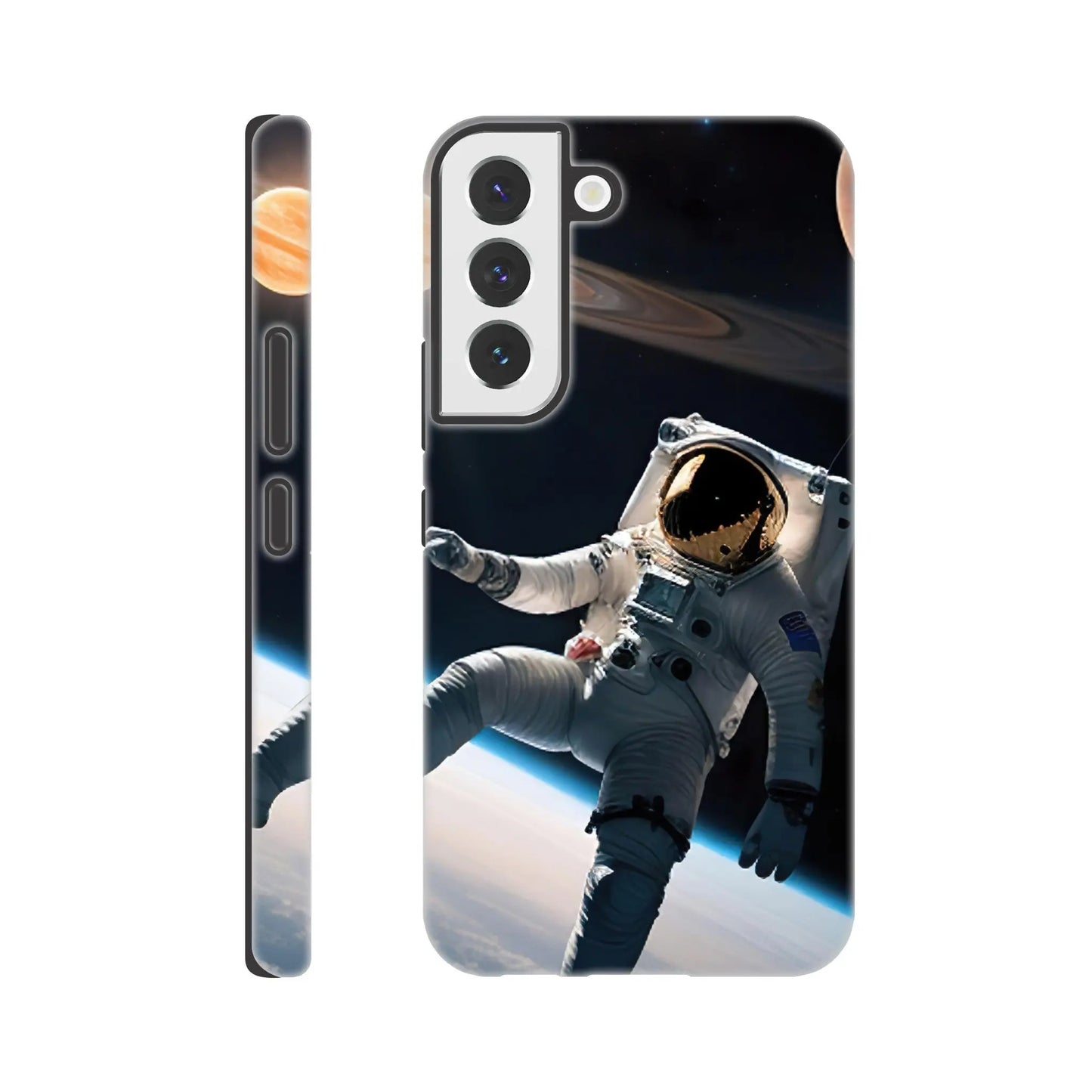 Smartphone-Hülle "Hart" - Astronautenabenteuer - 3D-Stil, KI-Kunst, Sci-Fi, Galaxy-S22 - RolConArt