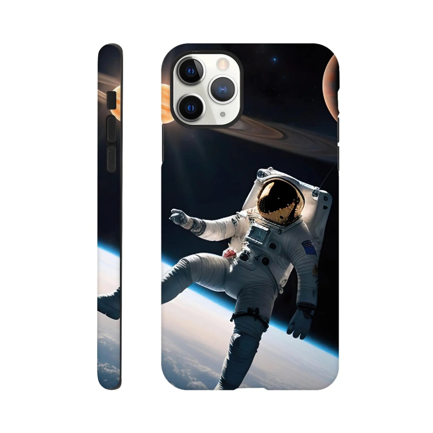 Smartphone-Hülle "Hart" - Astronautenabenteuer - 3D-Stil, KI-Kunst, Sci-Fi, iPhone-11-Pro-Max - RolConArt