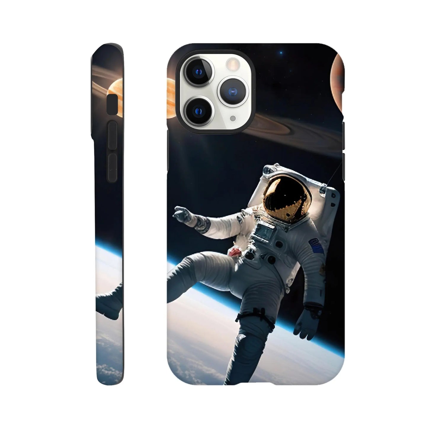 Smartphone-Hülle "Hart" - Astronautenabenteuer - 3D-Stil, KI-Kunst, Sci-Fi, iPhone-11-Pro - RolConArt