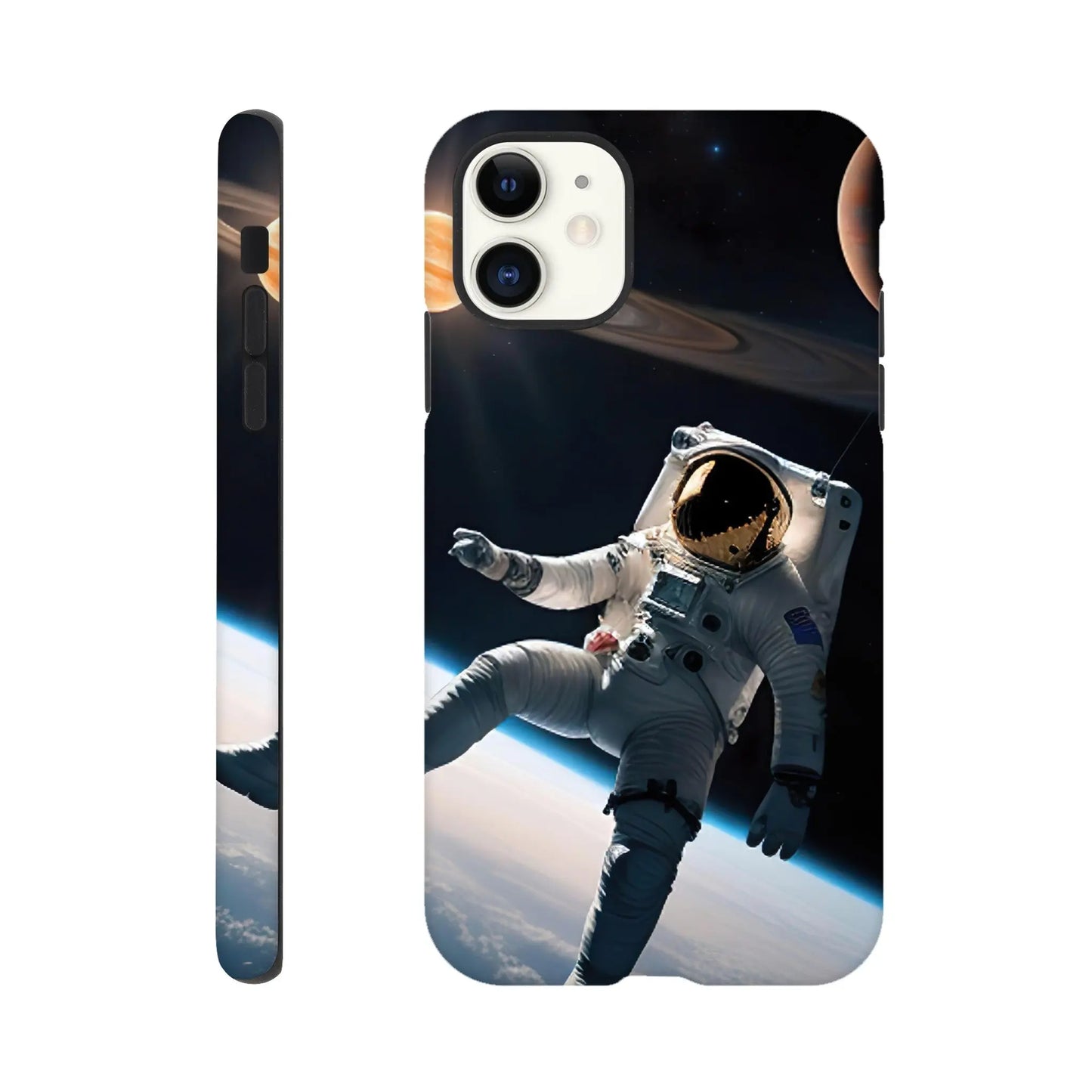 Smartphone-Hülle "Hart" - Astronautenabenteuer - 3D-Stil, KI-Kunst, Sci-Fi, iPhone-11 - RolConArt