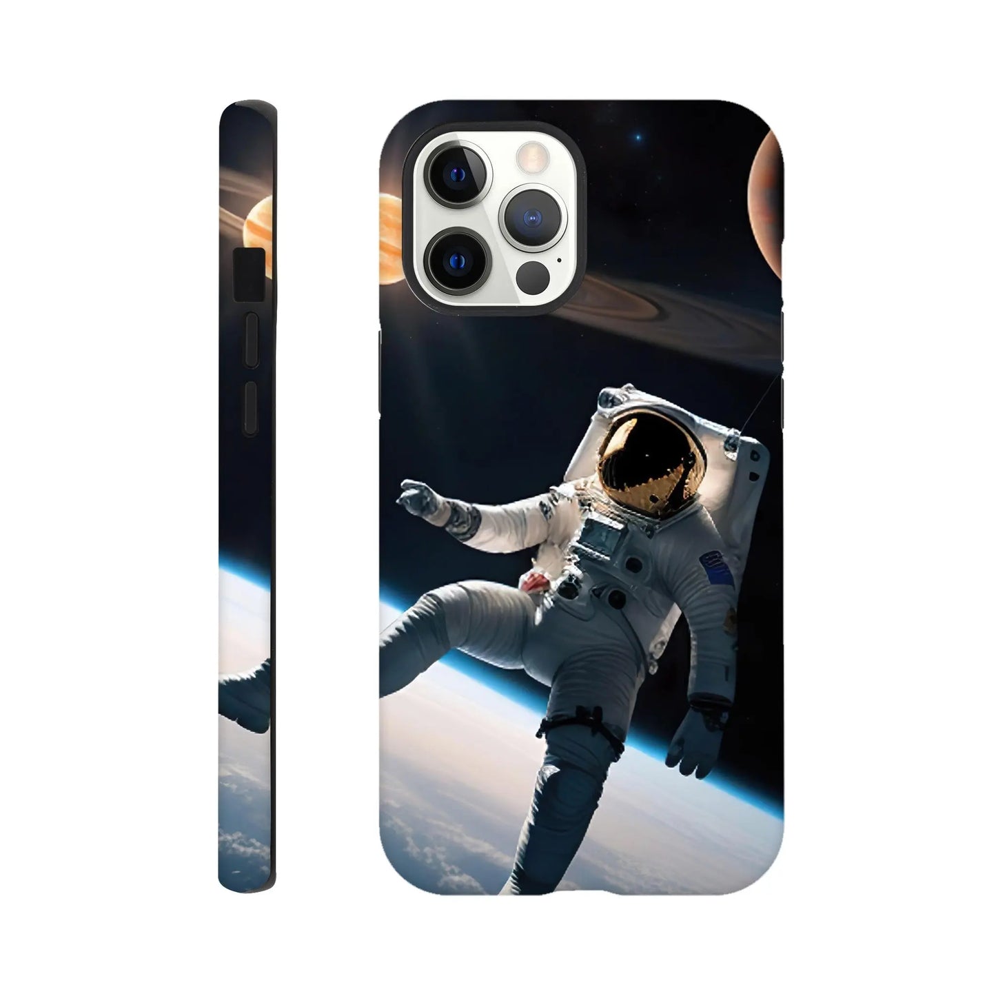 Smartphone-Hülle "Hart" - Astronautenabenteuer - 3D-Stil, KI-Kunst, Sci-Fi, iPhone-12-Pro-Max - RolConArt