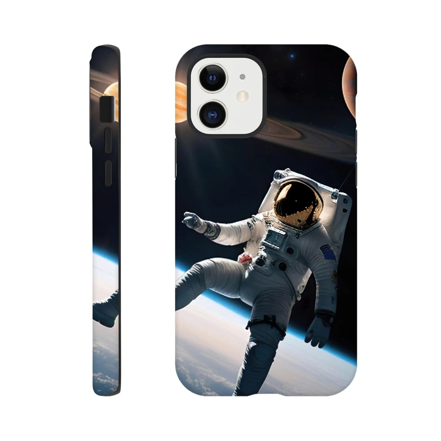 Smartphone-Hülle "Hart" - Astronautenabenteuer - 3D-Stil, KI-Kunst, Sci-Fi, iPhone-12 - RolConArt