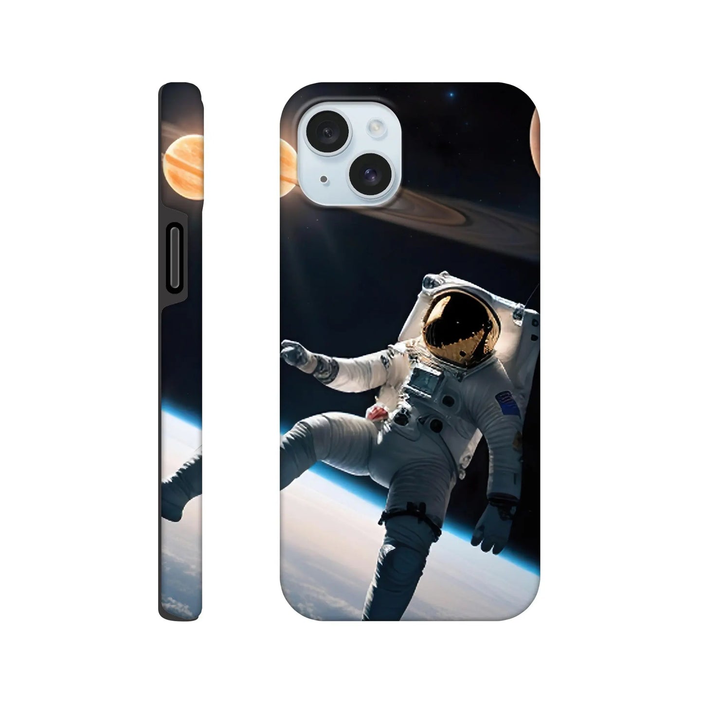 Smartphone-Hülle "Hart" - Astronautenabenteuer - 3D-Stil, KI-Kunst, Sci-Fi, iPhone-15-Plus - RolConArt