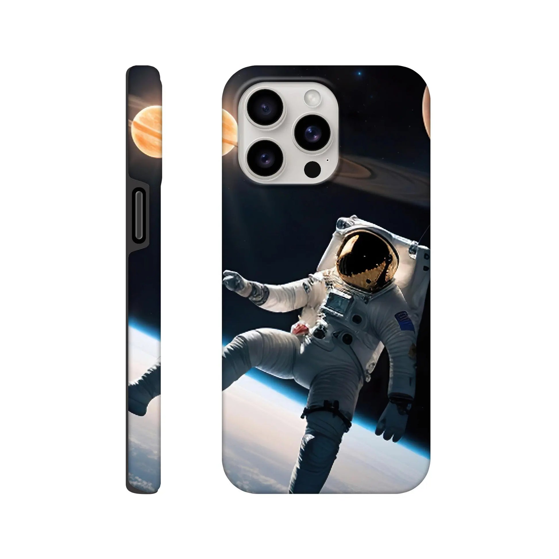 Smartphone-Hülle "Hart" - Astronautenabenteuer - 3D-Stil, KI-Kunst, Sci-Fi, iPhone-15-Pro-Max - RolConArt