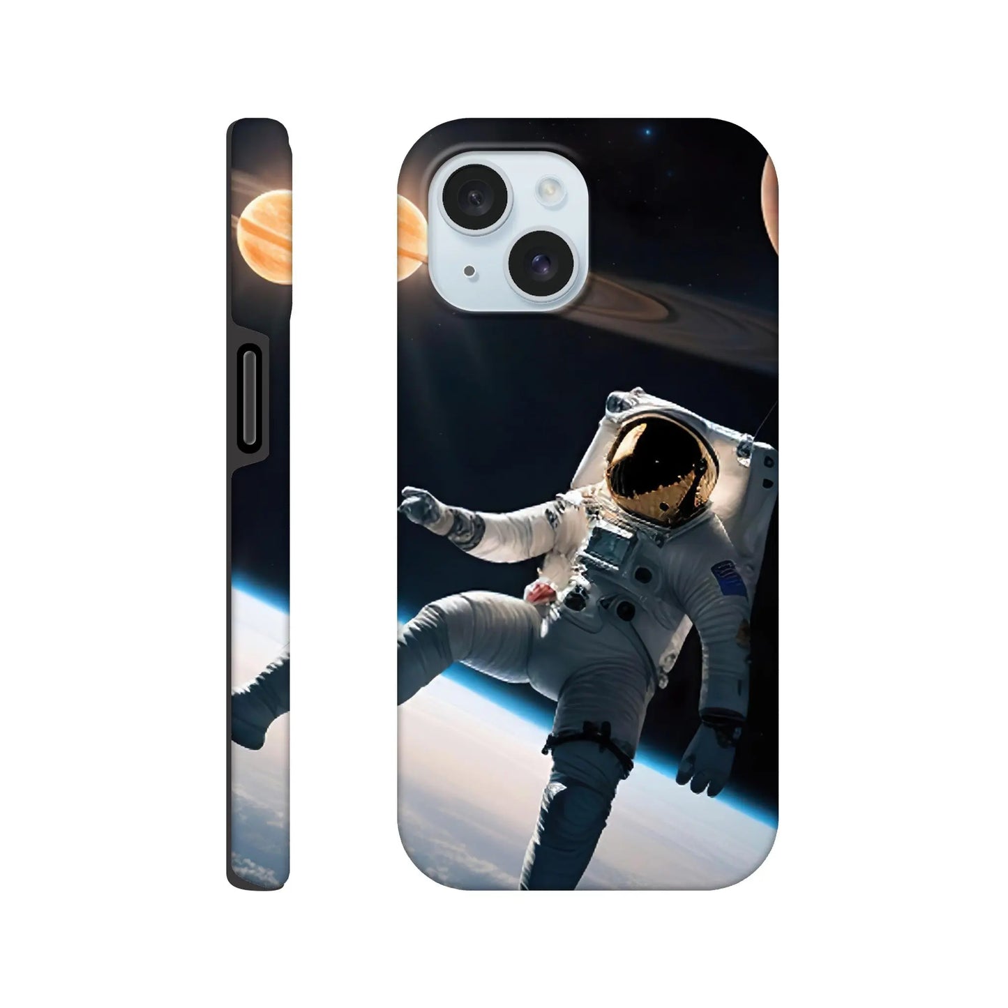 Smartphone-Hülle "Hart" - Astronautenabenteuer - 3D-Stil, KI-Kunst, Sci-Fi, iPhone-15 - RolConArt