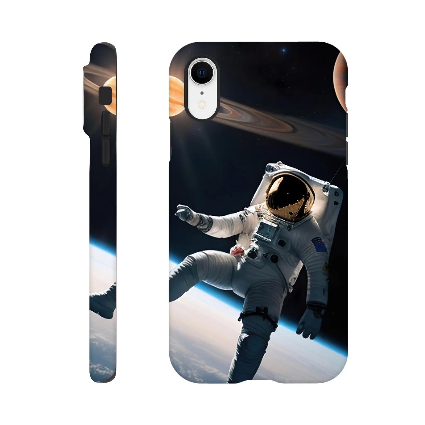 Smartphone-Hülle "Hart" - Astronautenabenteuer - 3D-Stil, KI-Kunst, Sci-Fi, iPhone-XR - RolConArt