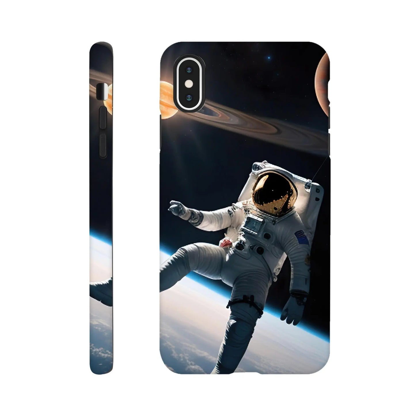 Smartphone-Hülle "Hart" - Astronautenabenteuer - 3D-Stil, KI-Kunst, Sci-Fi, iPhone-XS-Max - RolConArt