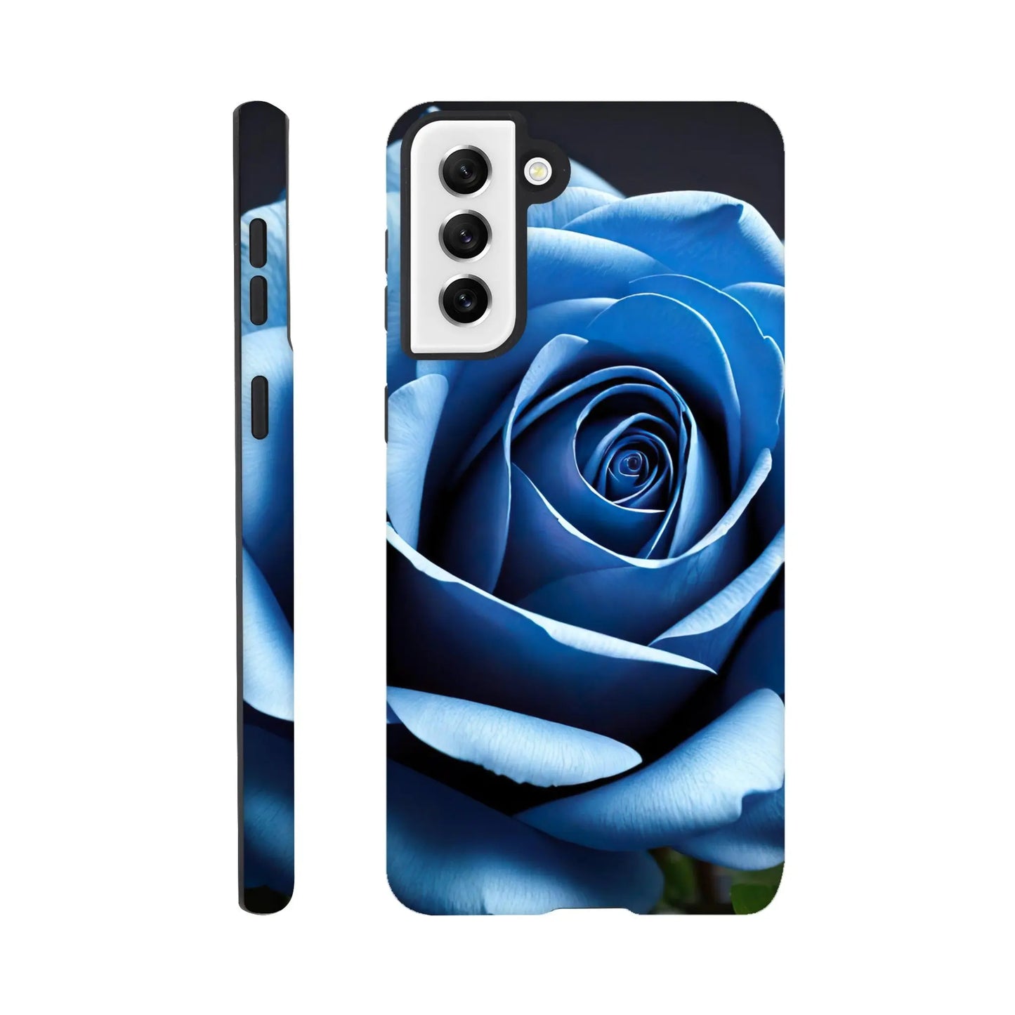 Smartphone-Hülle "Hart" - Blaue Rose - Foto Stil, KI-Kunst, Pflanzen, Galaxy-S21-Plus - RolConArt