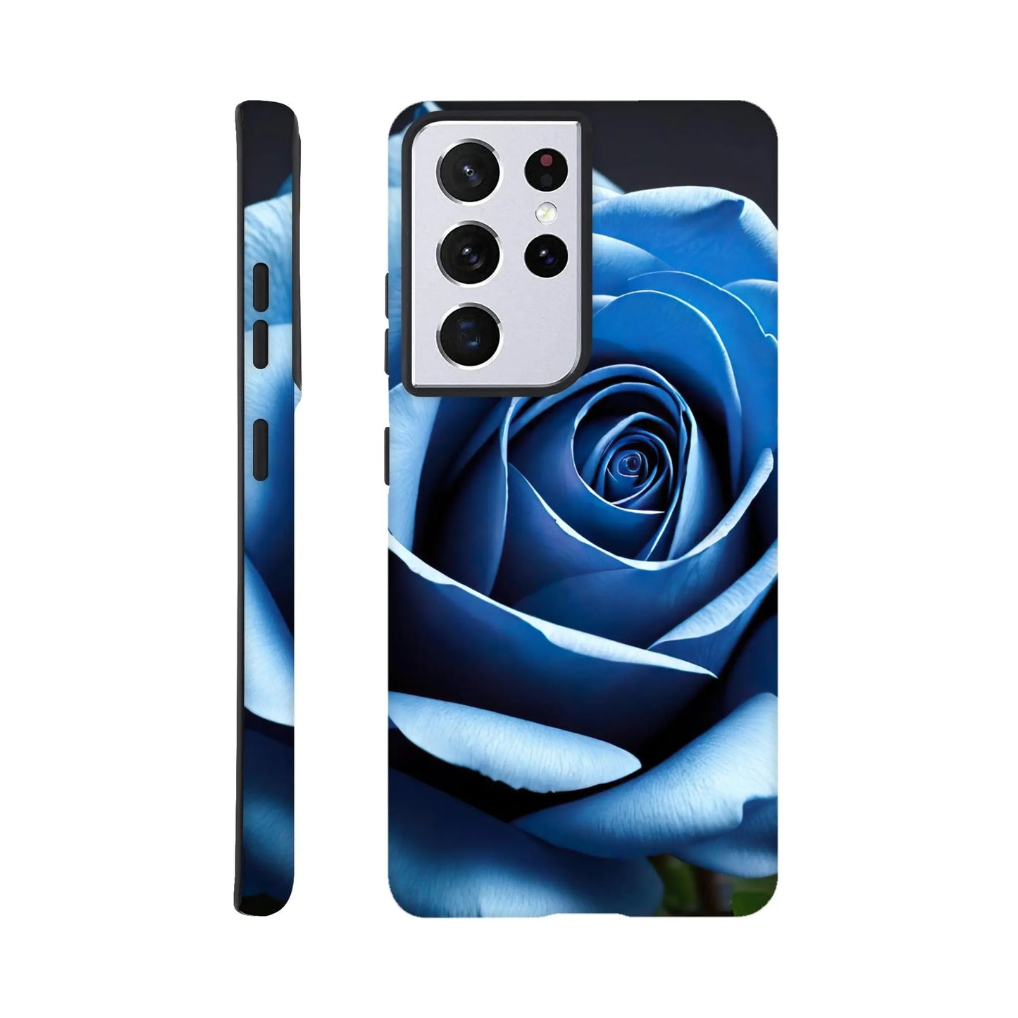 Smartphone-Hülle "Hart" - Blaue Rose - Foto Stil, KI-Kunst, Pflanzen, Galaxy-S21-Ultra - RolConArt