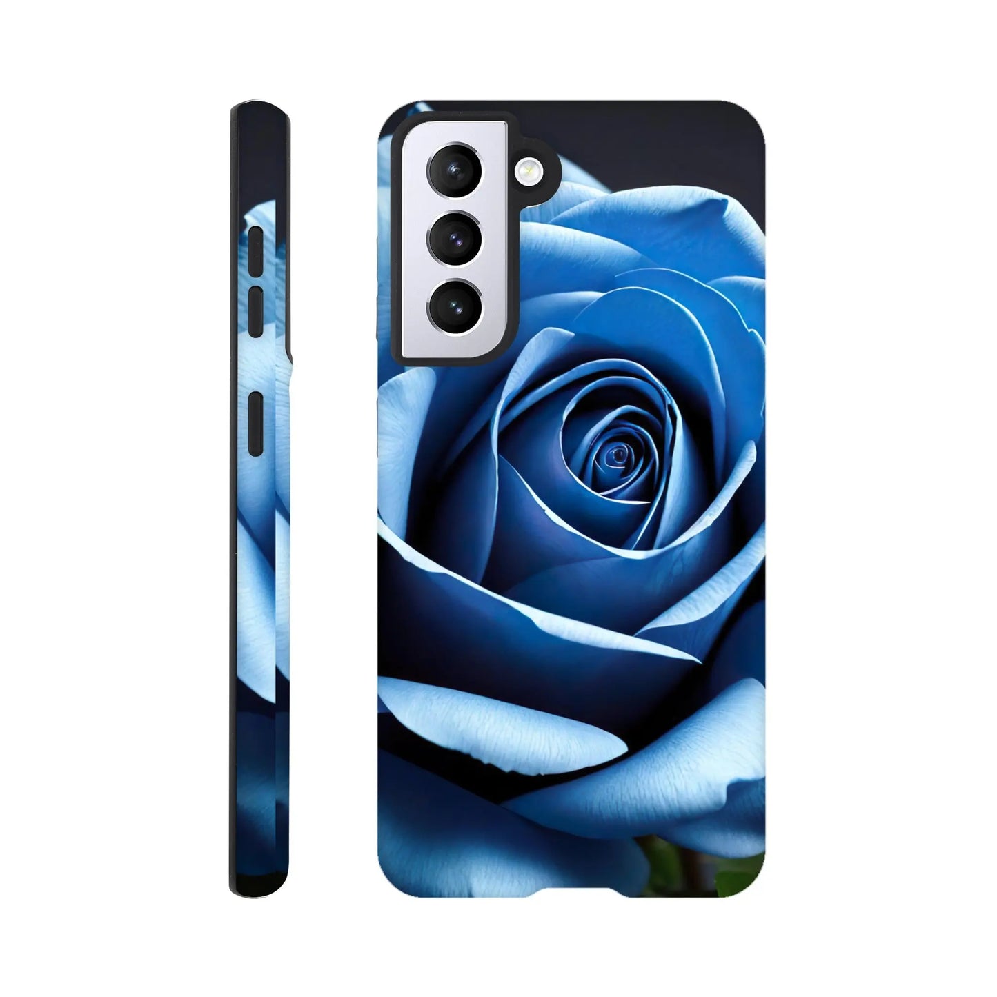 Smartphone-Hülle "Hart" - Blaue Rose - Foto Stil, KI-Kunst, Pflanzen, Galaxy-S21 - RolConArt