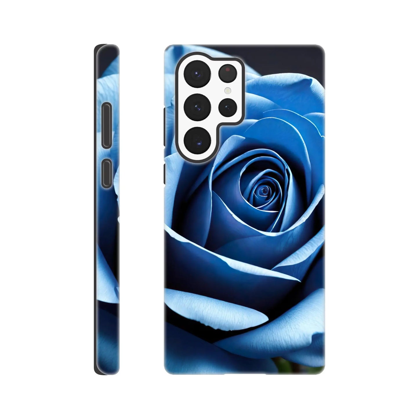 Smartphone-Hülle "Hart" - Blaue Rose - Foto Stil, KI-Kunst, Pflanzen, Galaxy-S22-Ultra - RolConArt