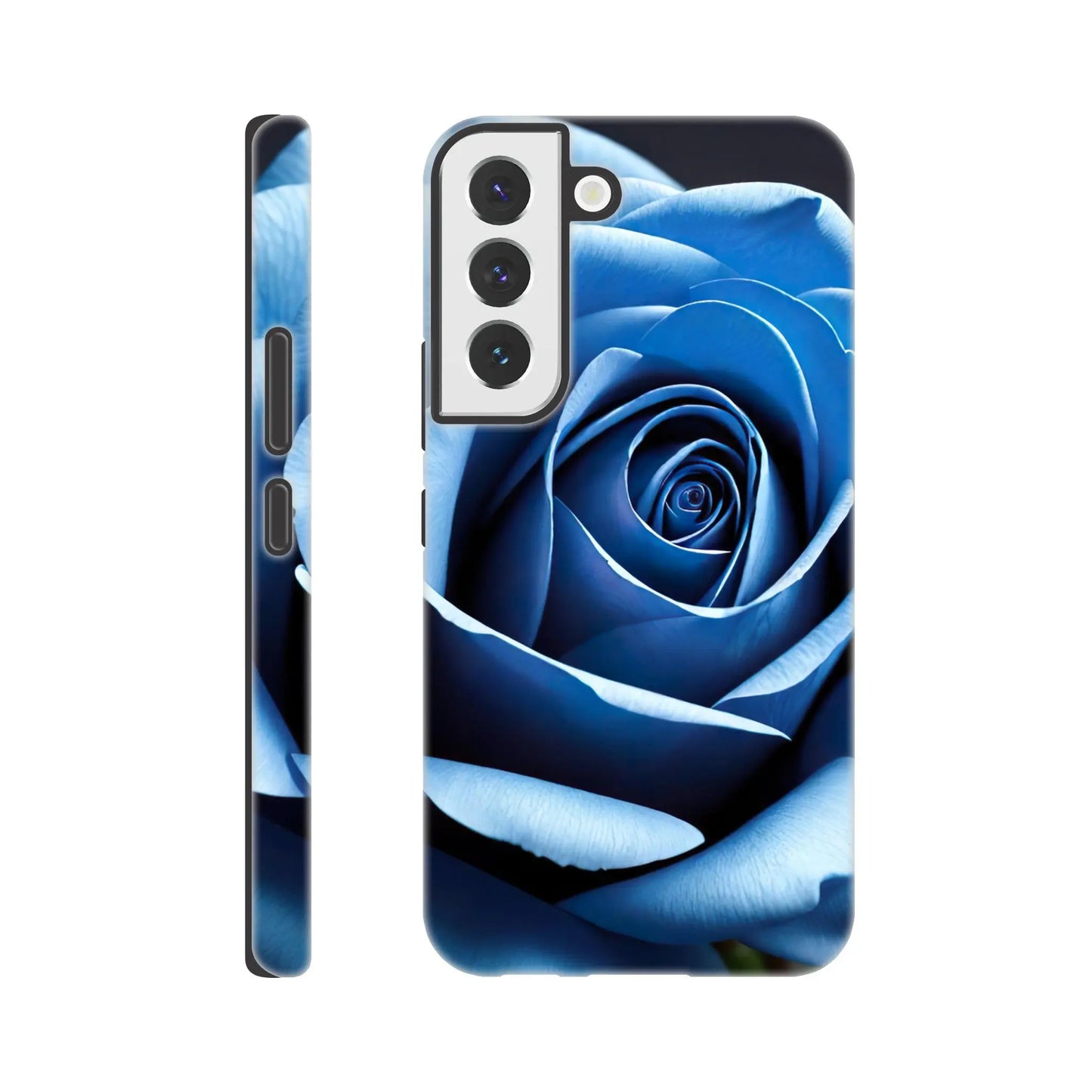 Smartphone-Hülle "Hart" - Blaue Rose - Foto Stil, KI-Kunst, Pflanzen, Galaxy-S22 - RolConArt