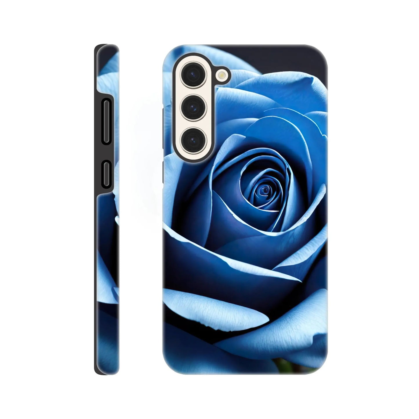 Smartphone-Hülle "Hart" - Blaue Rose - Foto Stil, KI-Kunst, Pflanzen, Galaxy-S23-Plus - RolConArt